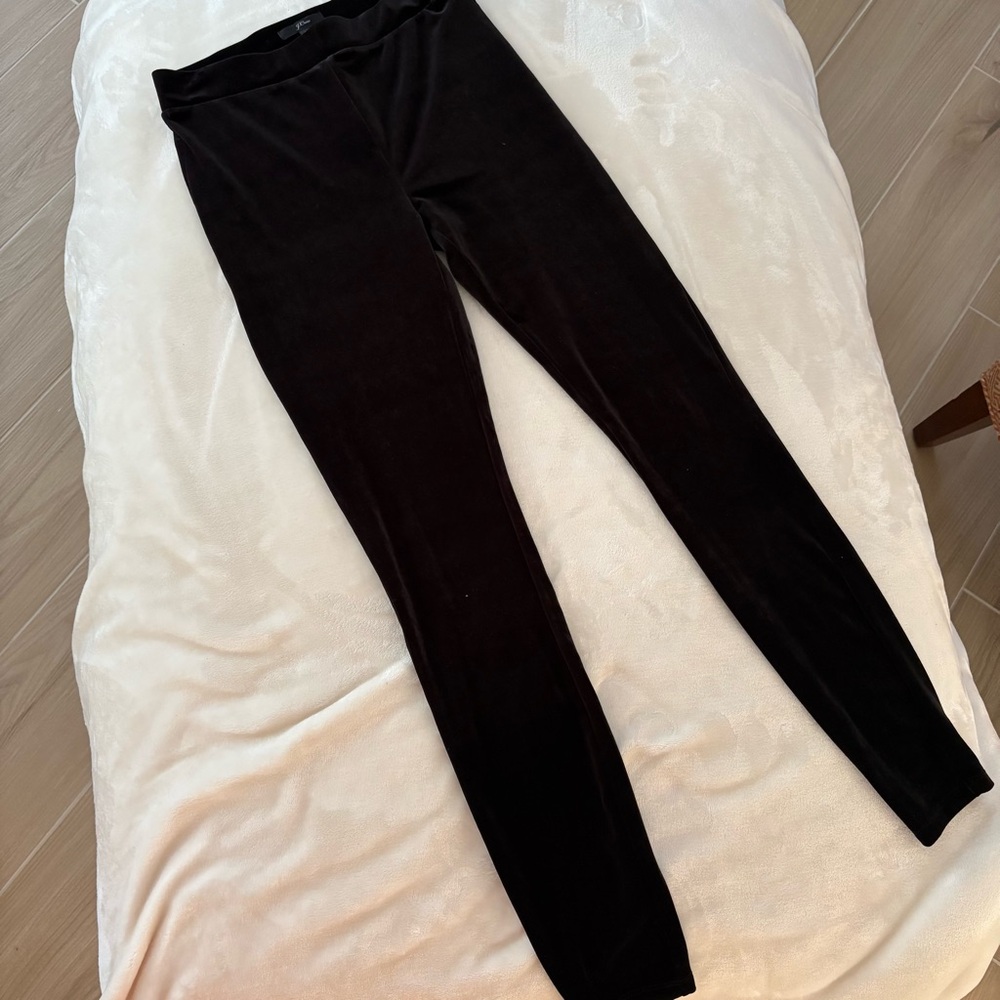 J Crew Black Velvet Leggings